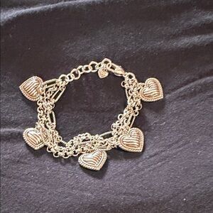 Brighton Gold Heart Charm Bracelet
